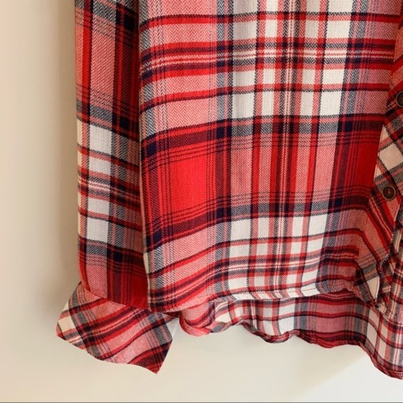 Ash & Ember Avalon Houston Fitted Plaid Flannel Shirt Red Size Small - Picture 11 of 15